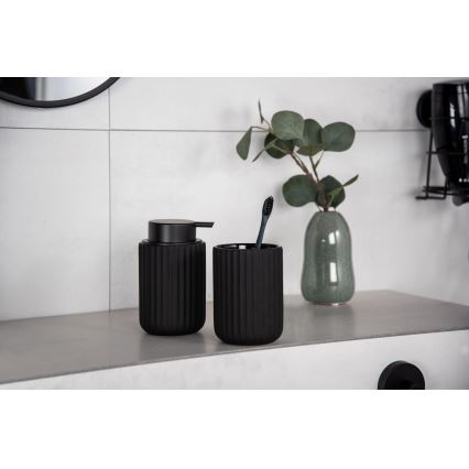 WENKO 24804100 - Distributeur de savon BELLUNO 8x13,5 cm noir
