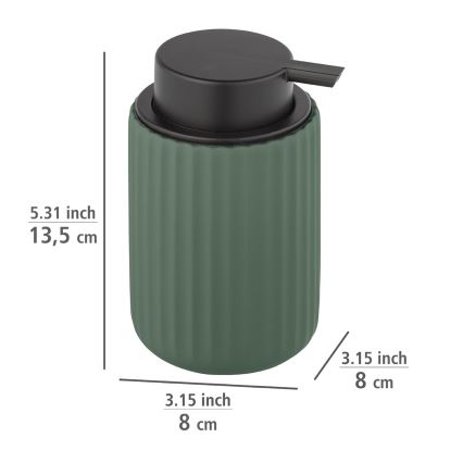 WENKO 24807100 - Distributeur de savon BELLUNO 8 x 13,5 cm vert/noir