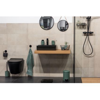 WENKO 24807100 - Distributeur de savon BELLUNO 8 x 13,5 cm vert/noir