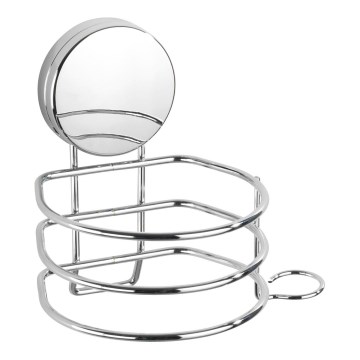WENKO 24857100 - Porte-sèche-cheveux STATIC-LOC + OSIMO 14x13 cm, chrome brillant