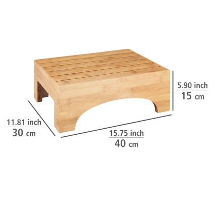 WENKO 24870100 - Tabouret BAMBUSA 40 x 30 cm, brun
