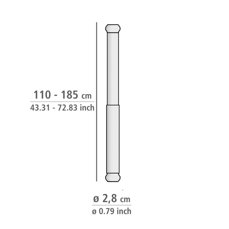 WENKO 24888100 - Barre de douche LUZ 185x2,8 cm inox/chrome brillant