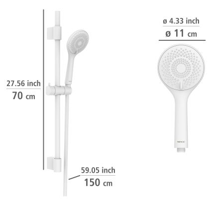 WENKO 24916100 - Kit de douche Système d'économie d'eau 70 cm blanc