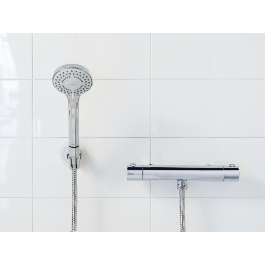WENKO 24918100 - Pomme de douche BASIC LINE 9,5x9,5 cm, finition chrome brillant/argenté
