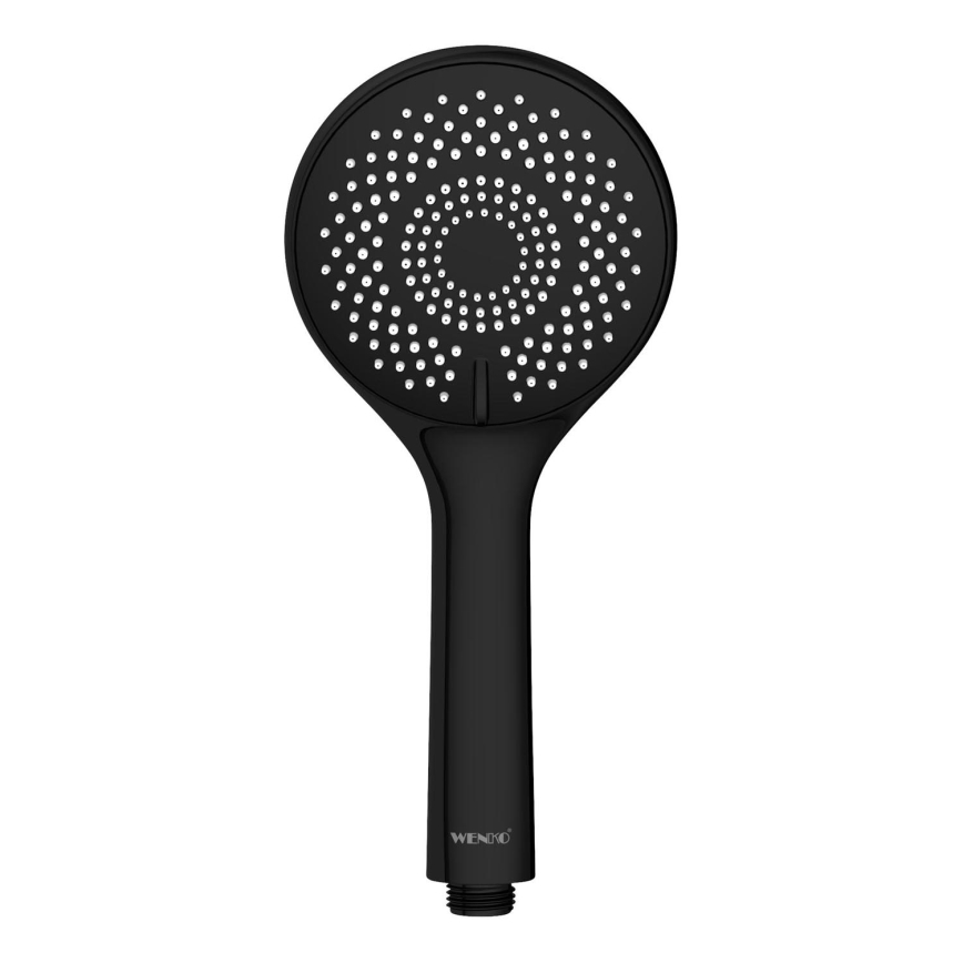 WENKO 24924100 - Tête de douche Système d'économie d'eau 11x11 cm noire