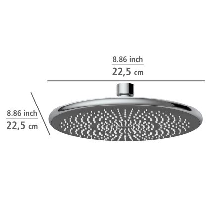 WENKO 24926100 - Pomme de douche Système d'économie d'eau 22,5x22,5 cm chrome brillant/gris