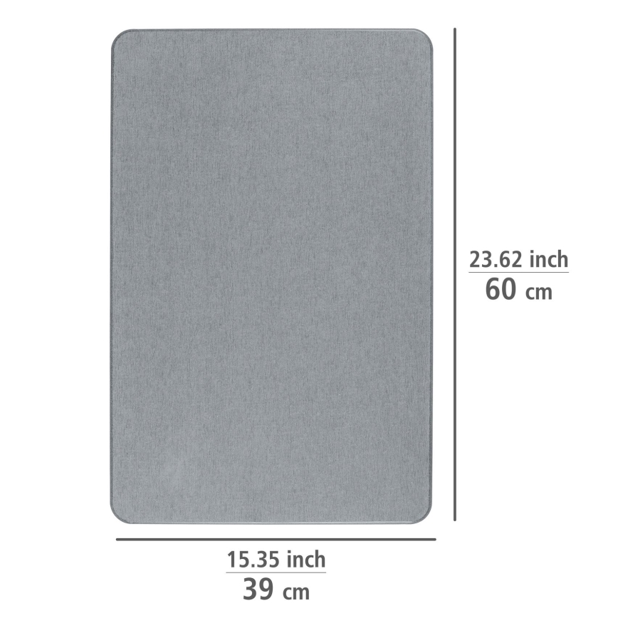 WENKO 24936100-Tapis de bain SIMI 39x60 cm gris
