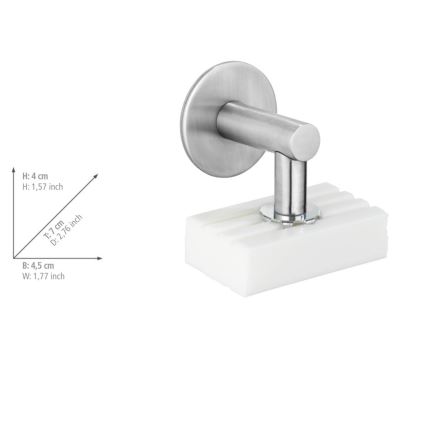 WENKO 24971100-Porte-savon TURBO-LOC 4,5x7 cm argenté