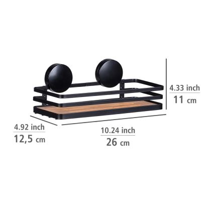WENKO 24979800-Étagère ALBA 26,5x12,5 cm noir/marron
