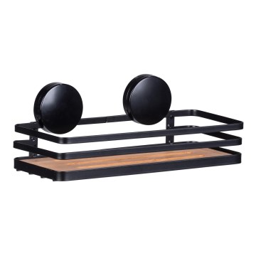 WENKO 24979800-Étagère ALBA 26,5x12,5 cm noire/marron