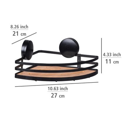 WENKO 24980800-Étagère ALBA 27,3x21 cm noire/marron