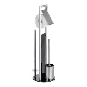 WENKO 24981800 - ensemble WC RAVINA 20x70 cm inox/argenté