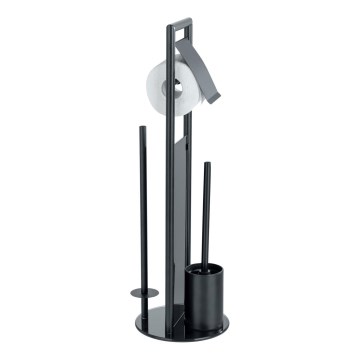 WENKO 24982800 - Ensemble WC RAVINA 20x70 cm inox/noir