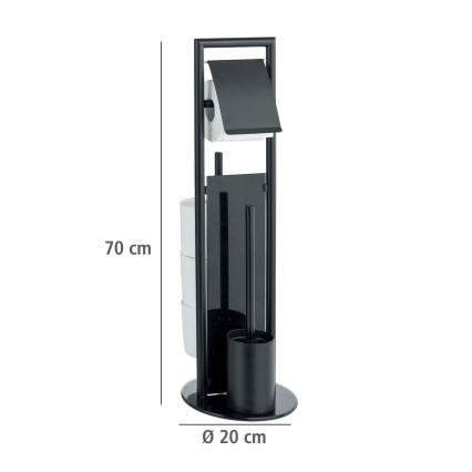 WENKO 24982800 - Ensemble WC RAVINA 20x70 cm inox/noir