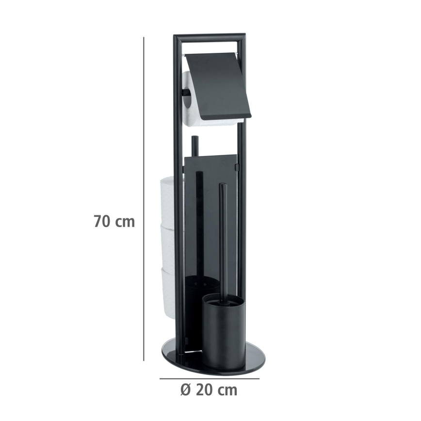 WENKO 24982800 - Ensemble WC RAVINA 20x70 cm inox/noir