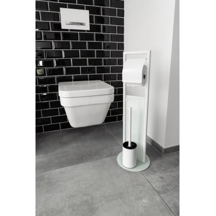 WENKO 24983800 - Ensemble WC RAVINA 20x70 cm inox/blanc