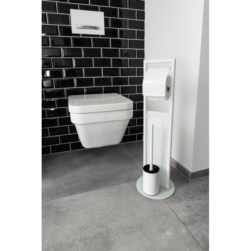 WENKO 24983800 - Ensemble WC RAVINA 20x70 cm inox/blanc