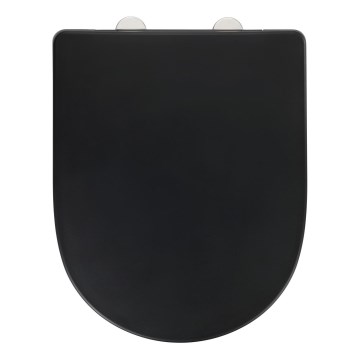 WENKO 24989100-WC Abattant WC EXCLUSIF 36,5x45 cm noir/argenté