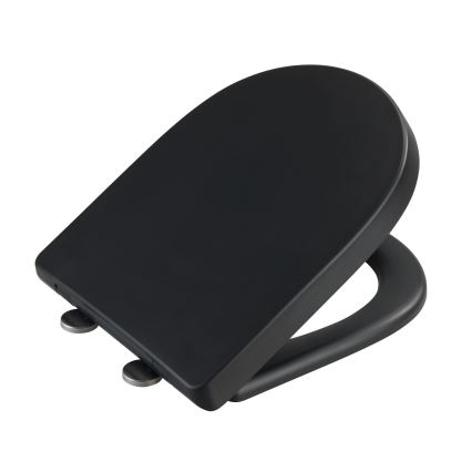 WENKO 24989100-WC Abattant WC EXCLUSIF 36,5x45 cm noir/argenté