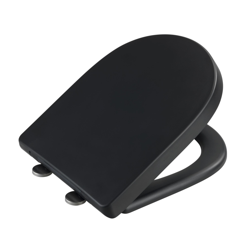 WENKO 24989100-WC Abattant WC EXCLUSIF 36,5x45 cm noir/argenté