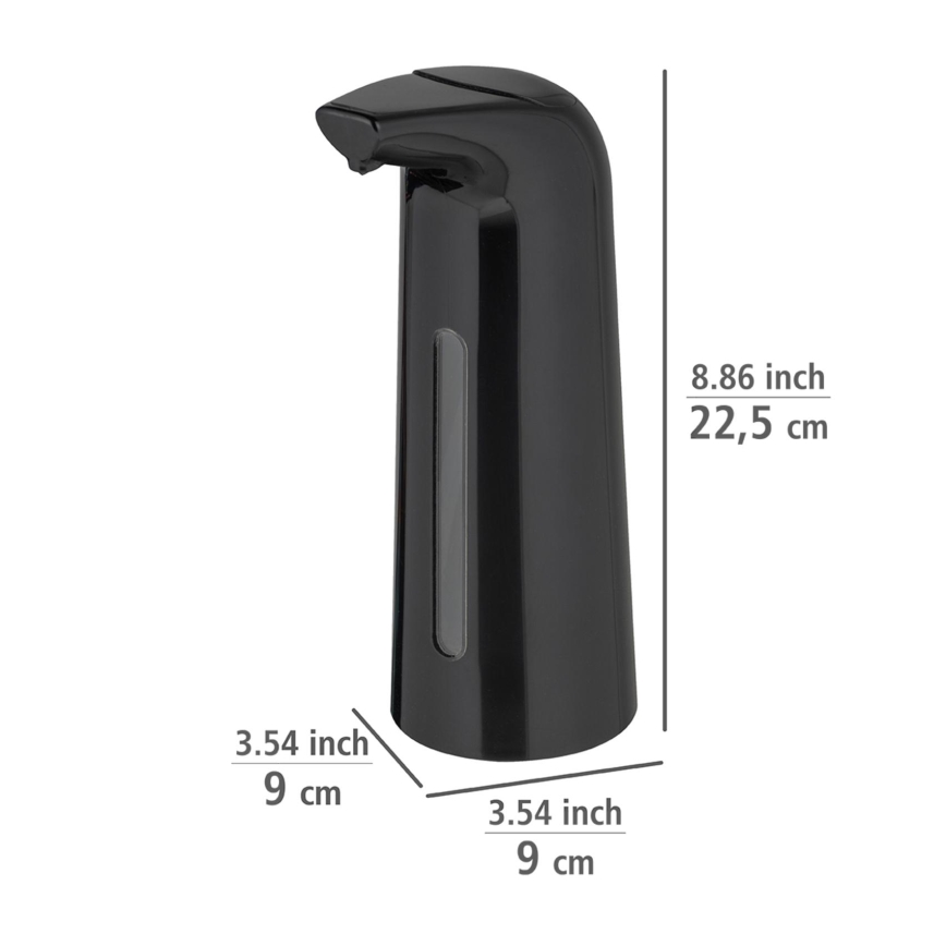 WENKO 25097100-Distributeur de savon LARINO 9x21,5 cm noir