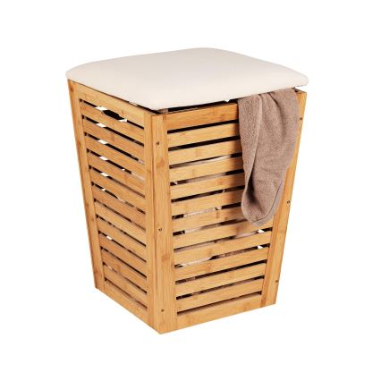 WENKO 25143100 - Panier à linge BAMBUSA 40x56 cm marron
