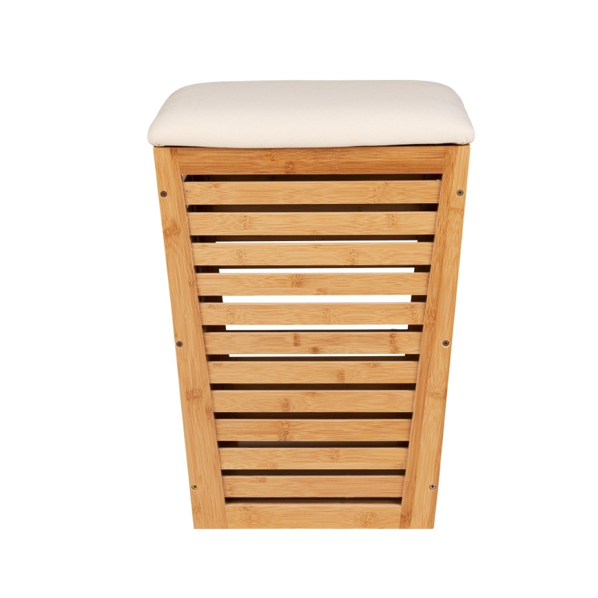 WENKO 25143100 - Panier à linge BAMBUSA 40x56 cm marron