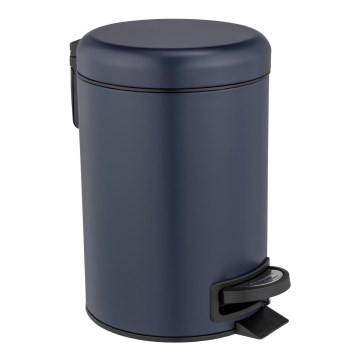 WENKO 25153100 - Poubelle LEMAN 17x25 cm bleu/noir