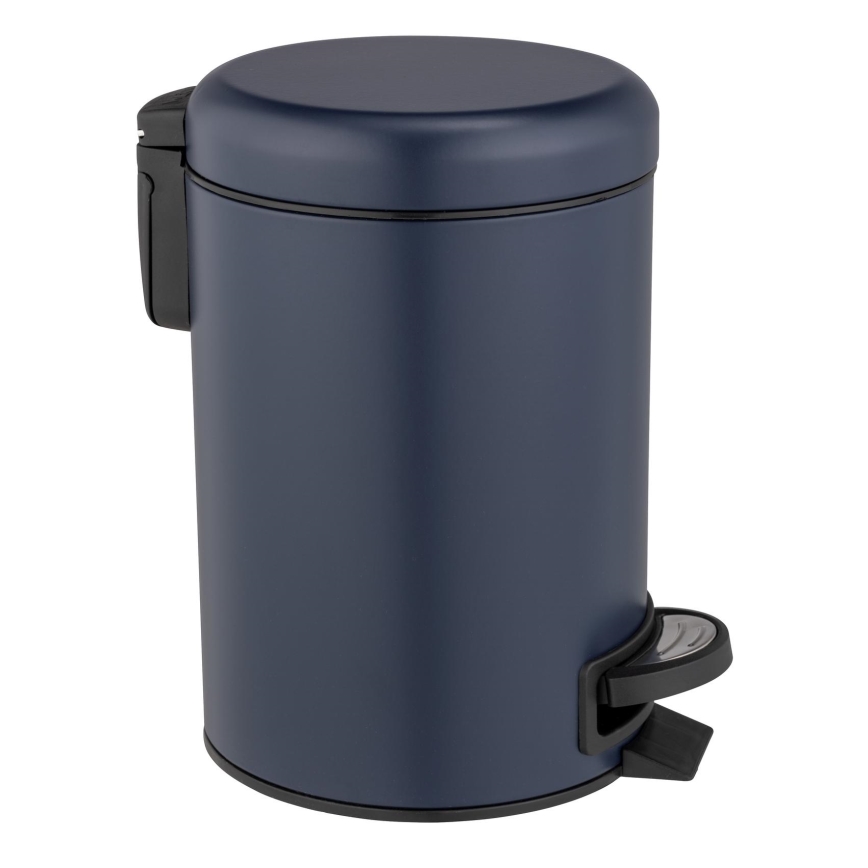 WENKO 25153100 - Poubelle LEMAN 17x25 cm bleu/noir