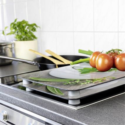 WENKO 2521420100 - Couvercle pour plaque de cuisson 52x30 cm multicolore/gris/transparent