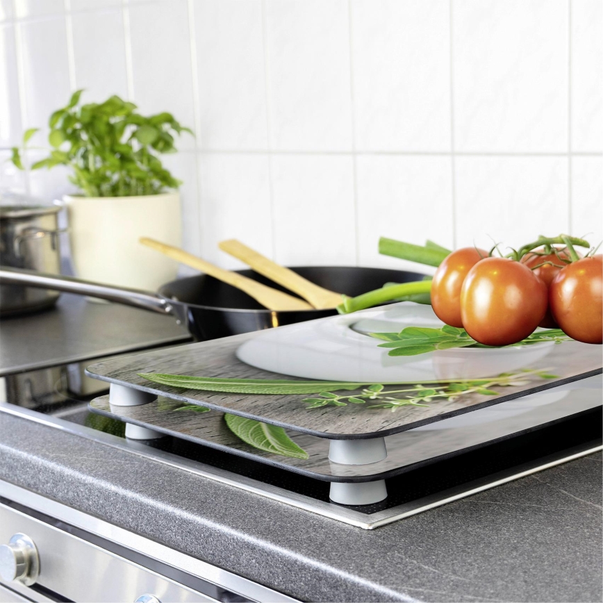WENKO 2521420100 - Couvercle pour plaque de cuisson 52x30 cm multicolore/gris/transparent