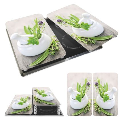 WENKO 2521420100 - Couvercle pour plaque de cuisson 52x30 cm multicolore/gris/transparent