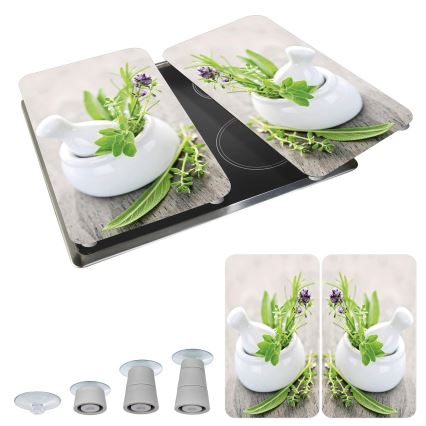 WENKO 2521420100 - Couvercle pour plaque de cuisson 52x30 cm multicolore/gris/transparent