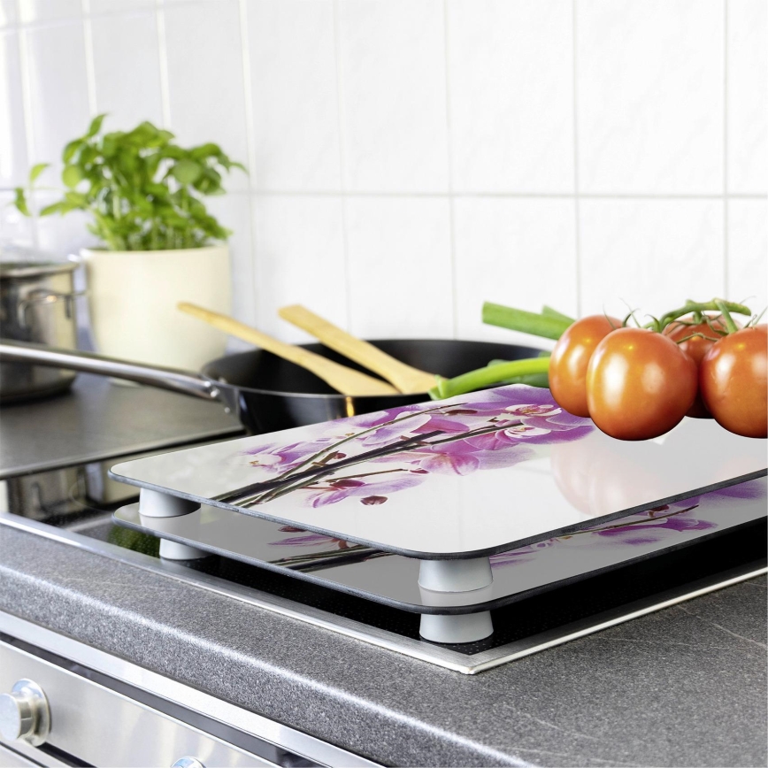 WENKO 2521433500 -Couvercle pour plaque ABDECKPLATTE - FLEUR/PLANTE 30x52 cm multicolore