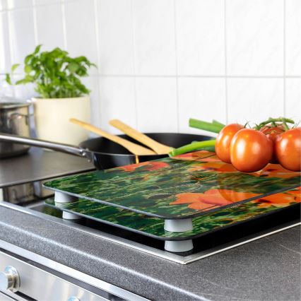 WENKO 2521434500 - Couvercle décoratif 30x52 cm - motif FLEUR/PLANTE, multicolore