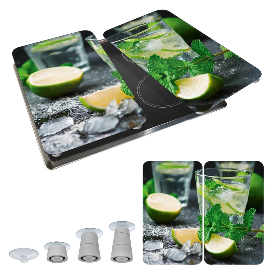 WENKO 2521482100 - Couvercle pour cuisinière 52 x 30 cm multicolore/gris/transparent