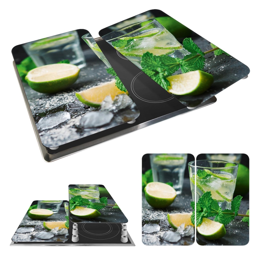 WENKO 2521482100 - Couvercle pour cuisinière 52 x 30 cm multicolore/gris/transparent