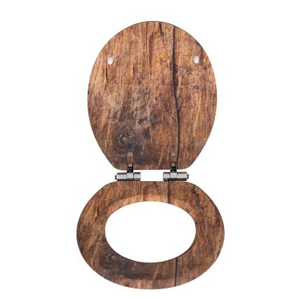 WENKO 25226100-WC abattant RUSTIC 35,5x42,5 cm brun/argenté
