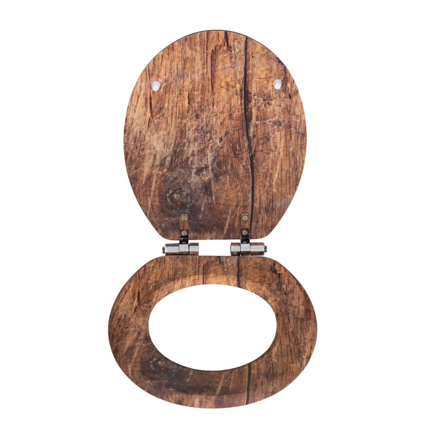 WENKO 25226100-WC abattant RUSTIC 35,5x42,5 cm brun/argenté