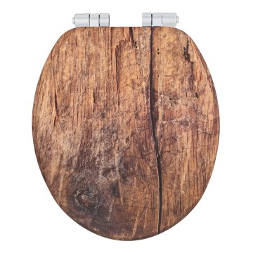 WENKO 25226100-WC abattant WC RUSTIC 35,5x42,5 cm marron/argenté