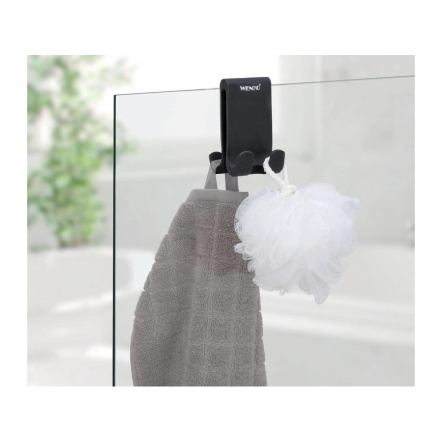 WENKO 25229100-Crochet VERNA DUO 5x9,5 cm noir