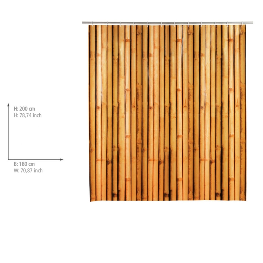 WENKO 25233100 - Rideau de douche BAMBUSA 180x200 cm marron