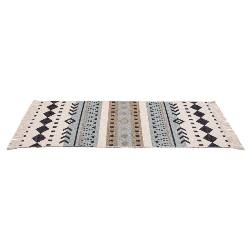 WENKO 25277100-Tapis en coton recyclé 80 x 50 cm multicolore