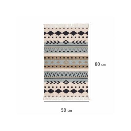 WENKO 25277100-Tapis en coton recyclé 80 x 50 cm multicolore