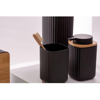 WENKO 25298100 - Distributeur de savon ROTELLO 8,9x12,7 cm noir/marron