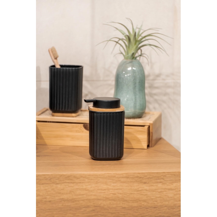 WENKO 25298100 - Distributeur de savon ROTELLO 8,9x12,7 cm noir/marron