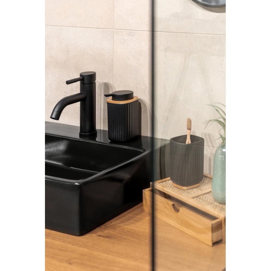 WENKO 25298100 - Distributeur de savon ROTELLO 8,9x12,7 cm noir/marron