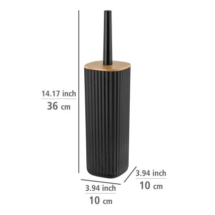 WENKO 25304100 - Ensemble WC ROTELLO 10 x 36 cm noir/marron