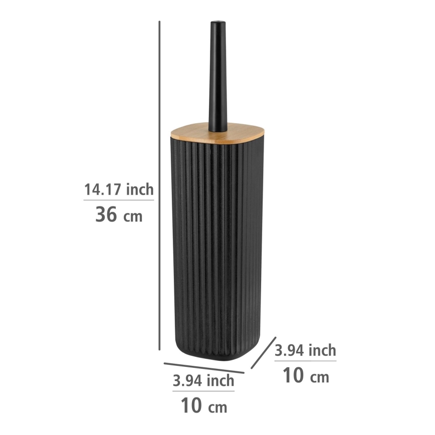 WENKO 25304100 - Ensemble WC ROTELLO 10 x 36 cm noir/marron