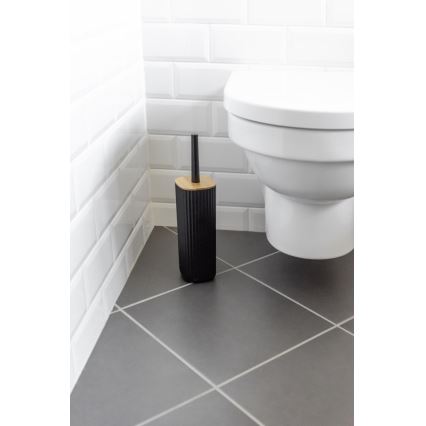 WENKO 25304100 - Ensemble WC ROTELLO 10 x 36 cm noir/marron